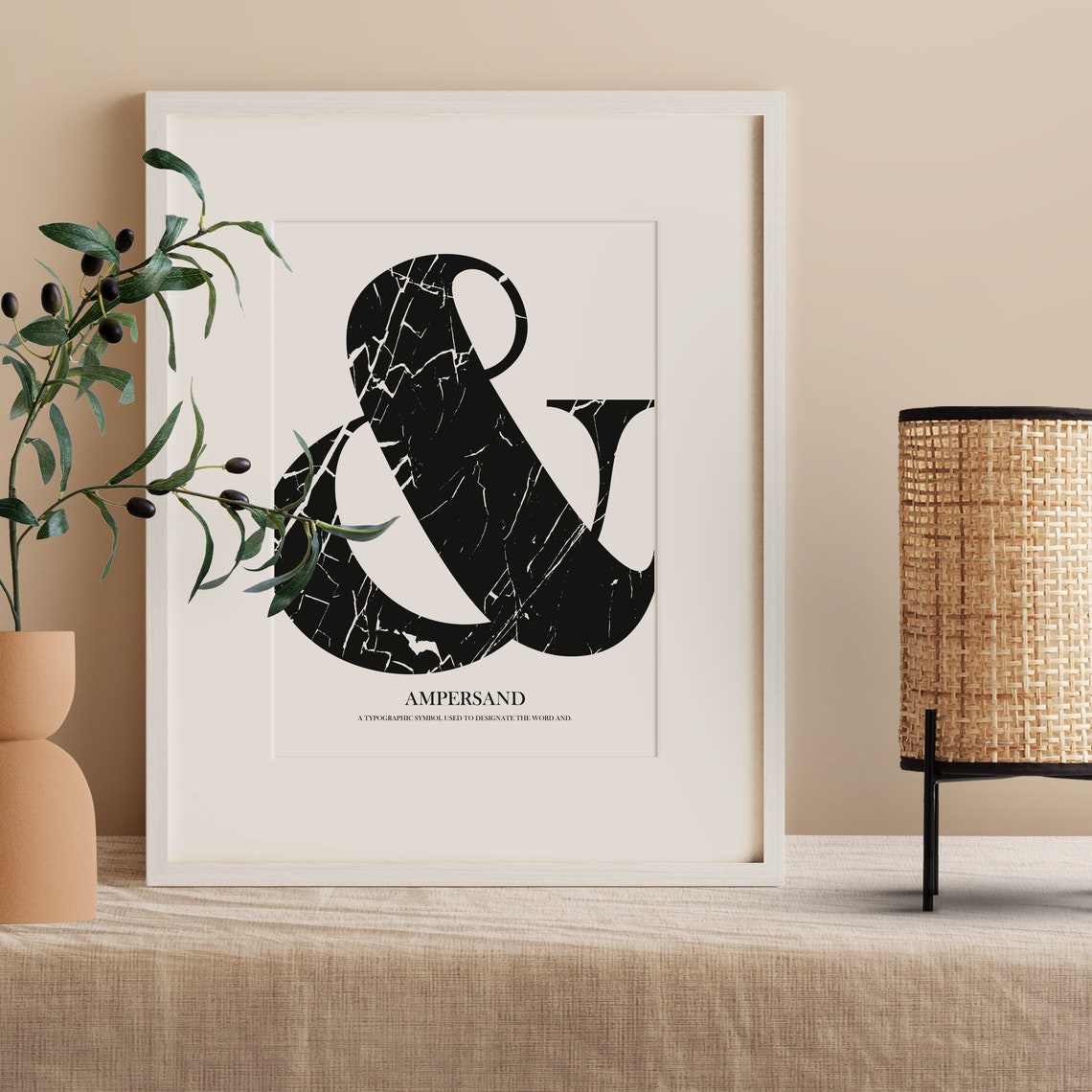 Black Marble Texture Ampersand Typographic Symbol Letter Poster - Image 2