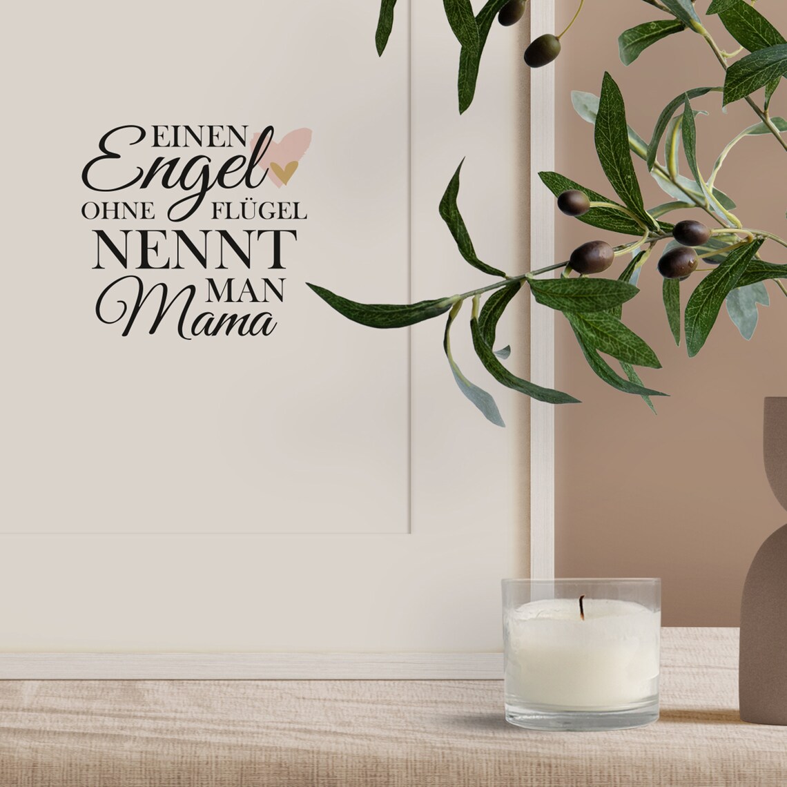 German Mothers Day Angel Without Wings Mama Love Quote Poster - Image 3