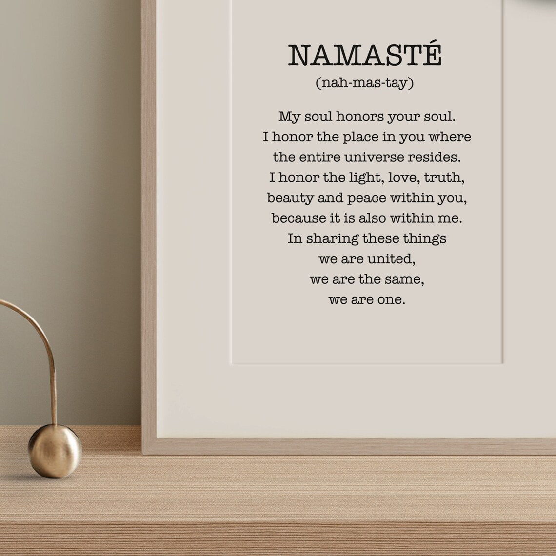 Namast Definition Typography Art Print, Spiritual Quote - Image 3