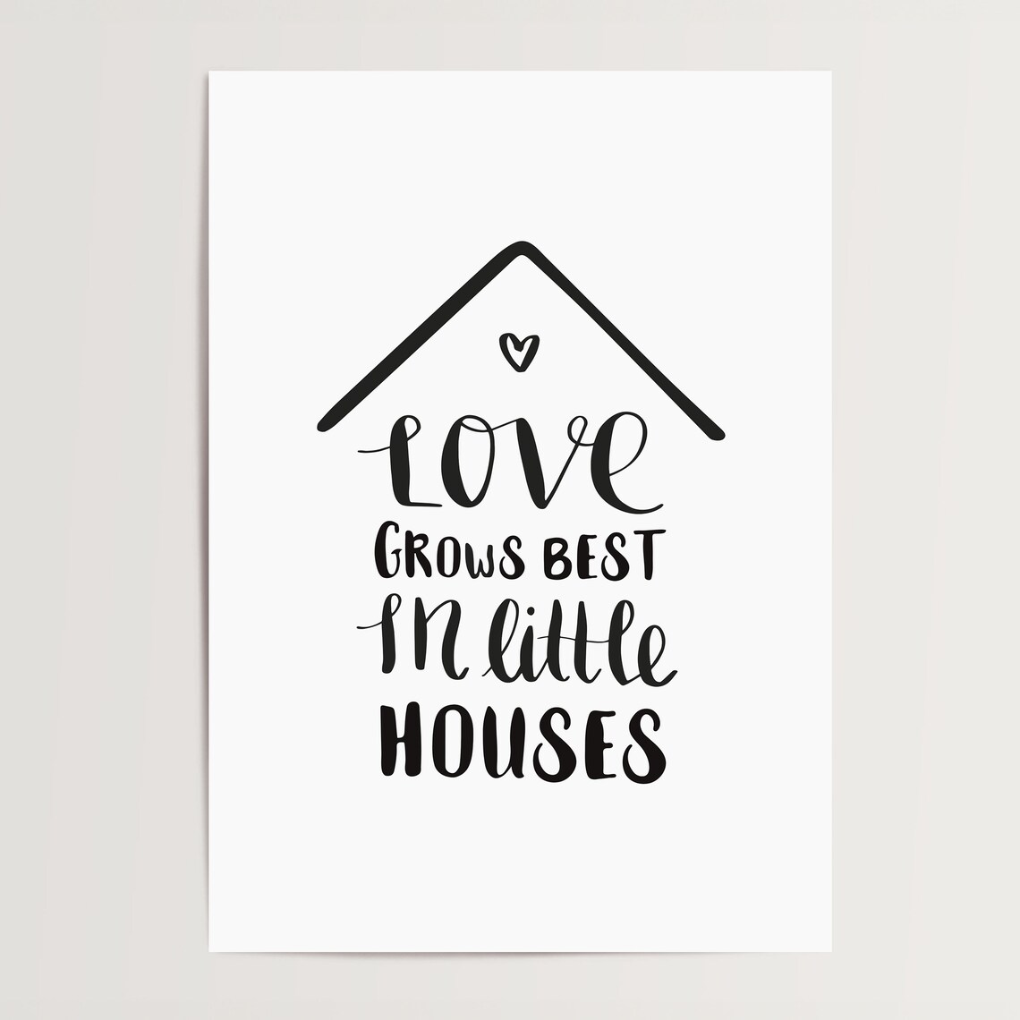 Love Grows Best In Little Houses Cute Home Decor Quote Poster - Image 4