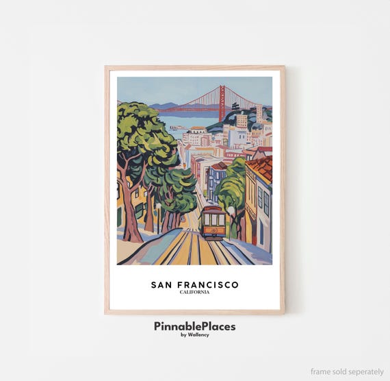 San Francisco Art Print Golden Gate Bridge Matisse Style File