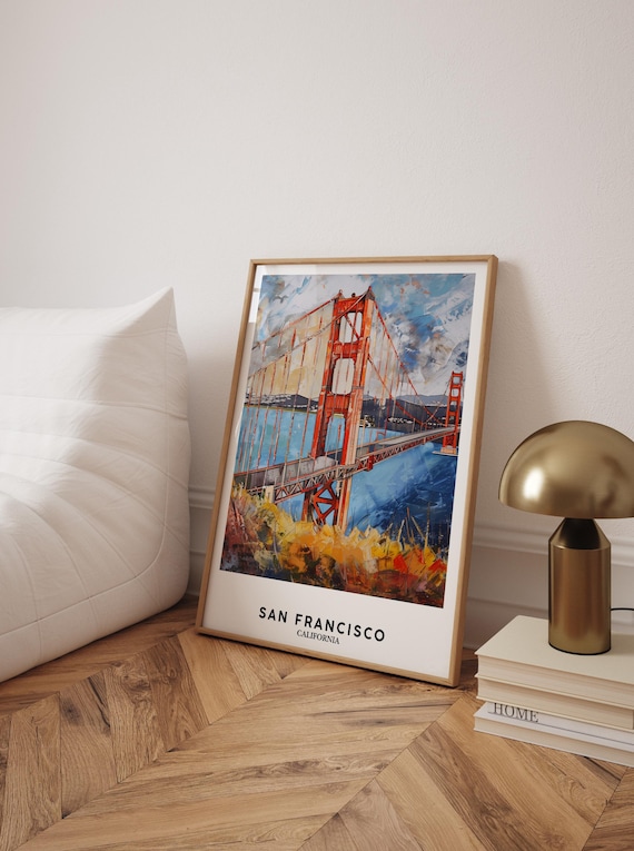 San Francisco Golden Gate Bridge Painterly Bay View Art Poster