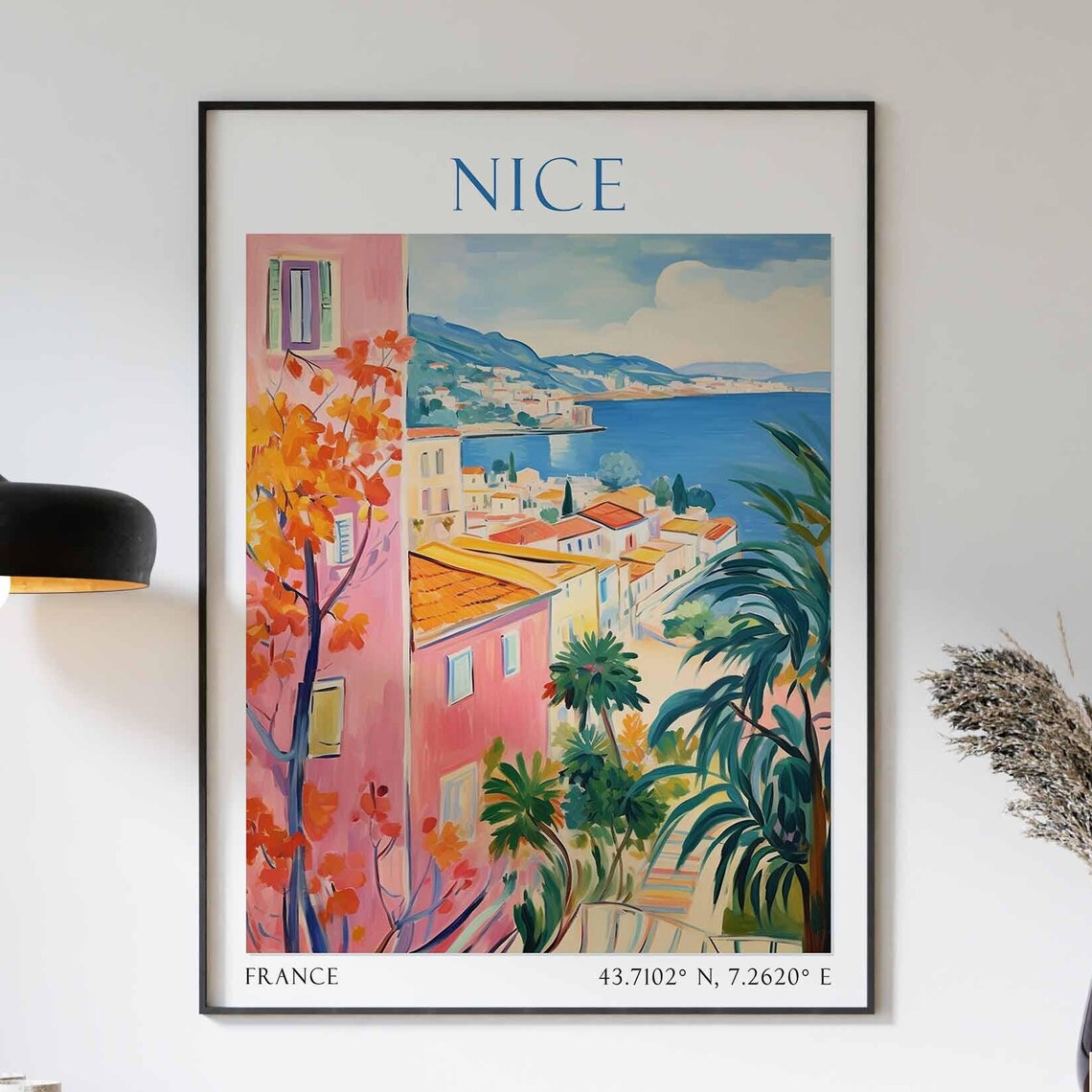 Nice France Travel Poster, Travel Decor Print