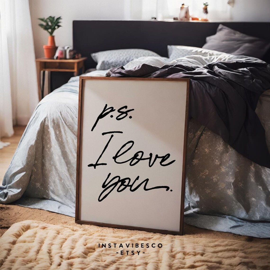 Ps I Love You Quote Art Print, Love Friendship - Image 3