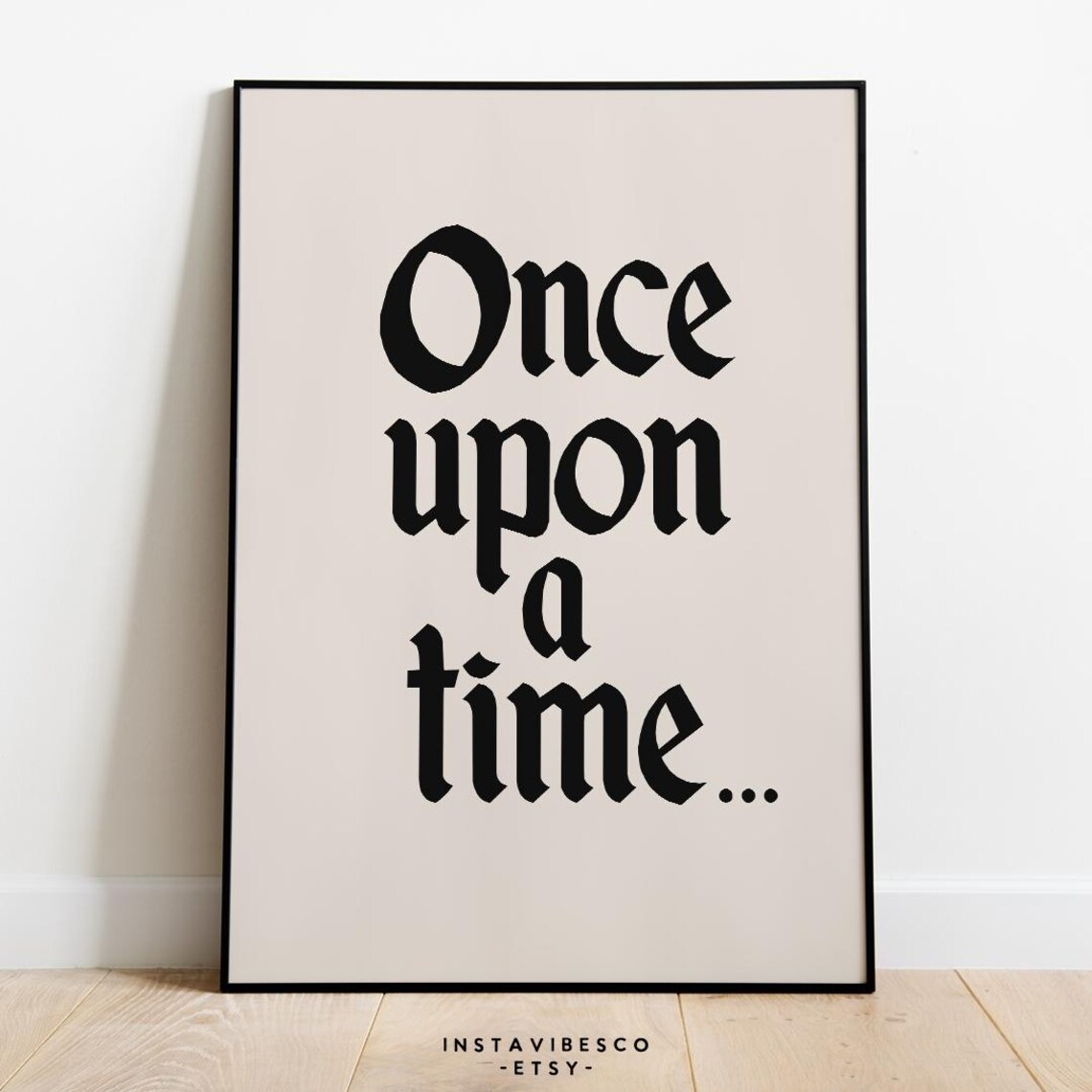 Once Upon a Time Retro Quote for Kids Room Art Print