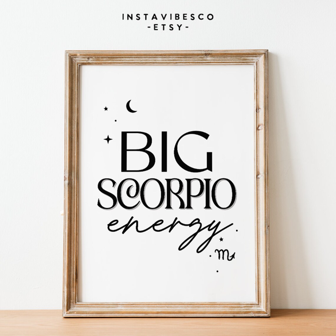 Big Scorpio Energy Minimalist Zodiac Sign Moon Stars Astrology Poster - Image 3
