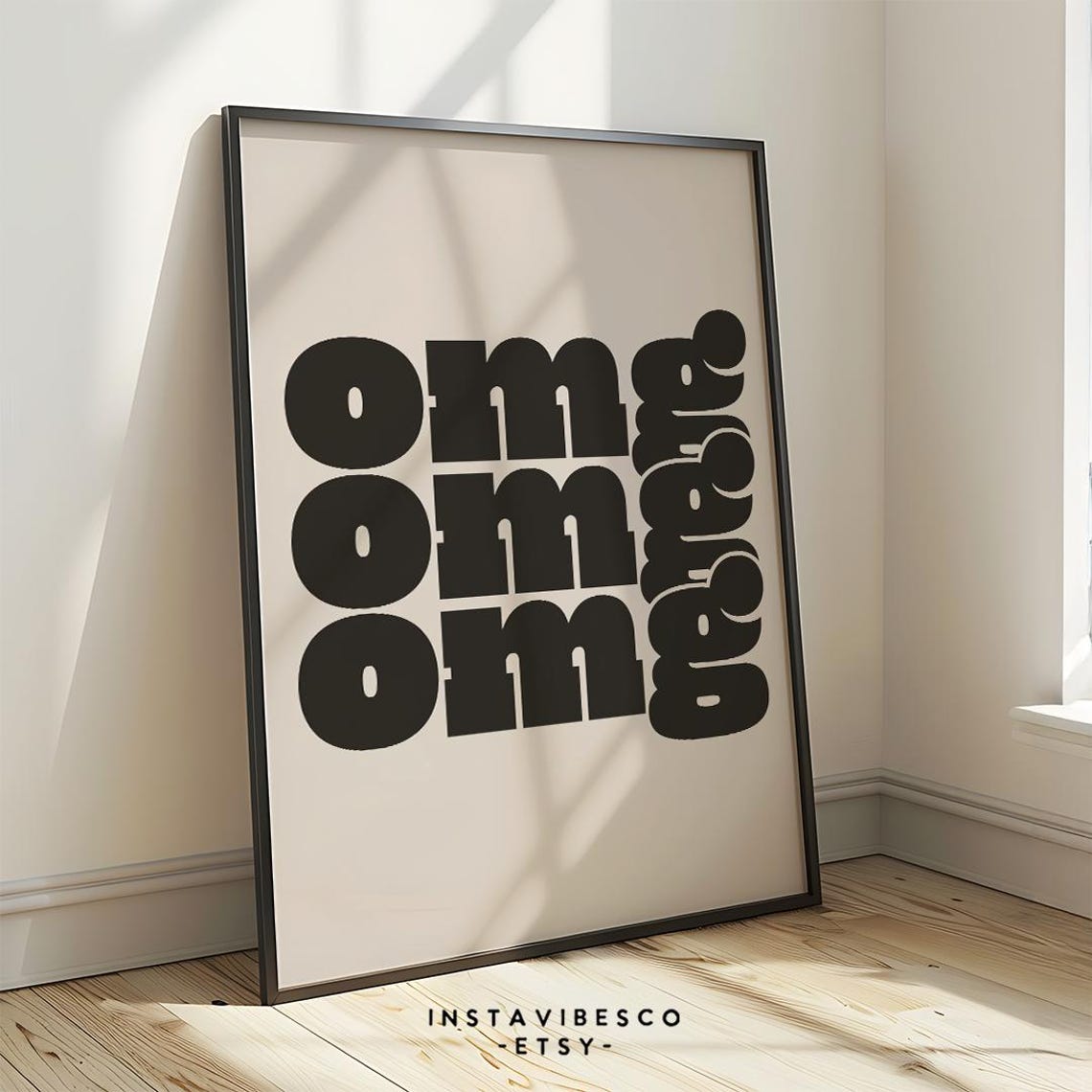 Omg Omg Omg Huge Bold Black Stacked Typography Funny Quote Poster