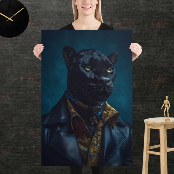 Panther 80s Style Retro Poster Eighties Wall Art Living Room Funny Decor