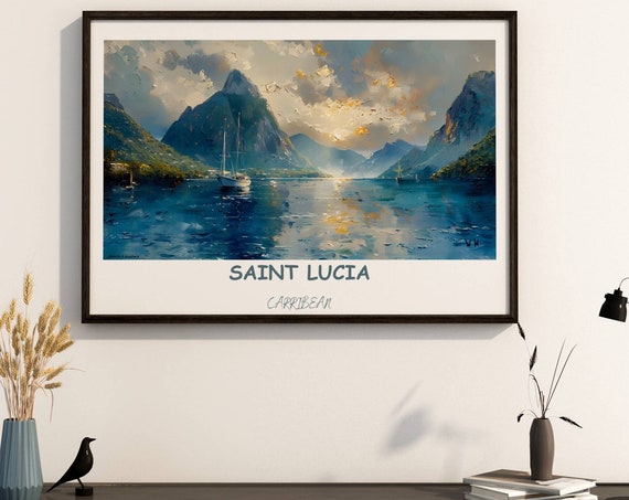 Saint Lucia Print Saint Lucia Art Marigot Bay Saint Lucia Poster Saint Lucia Photo Saint Lucia Poster Print Saint Lucia Decor