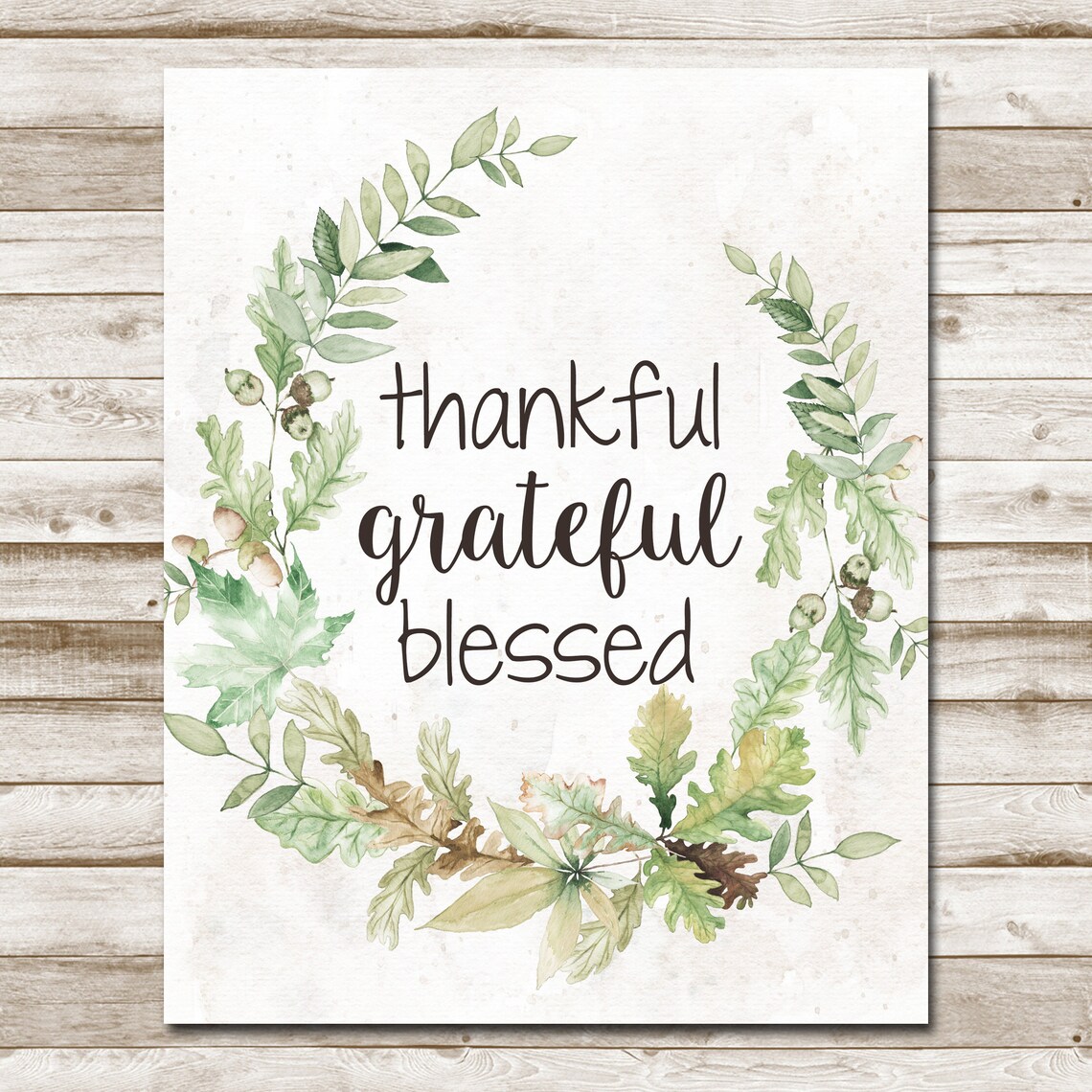 Thankful Grateful Blessed Inspirational Quote Art Print - Image 4