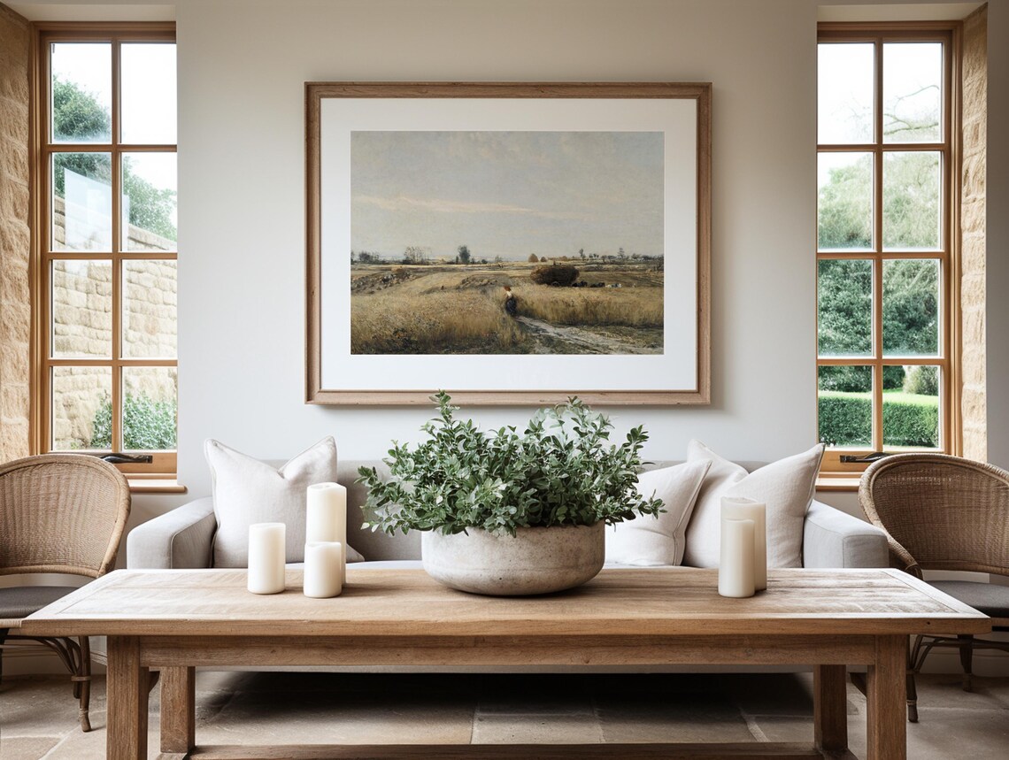 Golden Wheat Field Harvest Vintage Countryside Farm Landscape Poster - Image 4
