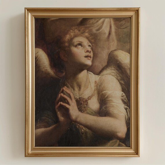 Baroque Angel Oil Painting Classical Christian Antique Wall Art Poster