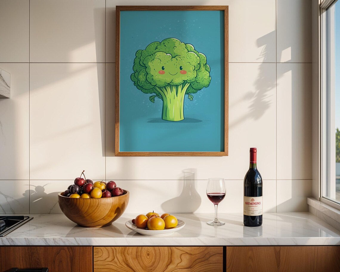 Cute Broccoli Poster Wall Art For Home Kitchen Decor Fun Vegetable Art For Kids Rooms - Image 2