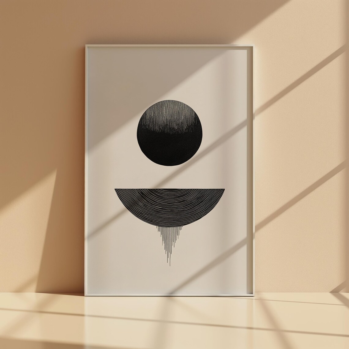 Abstract Black And White Shapes Art Print - Image 3
