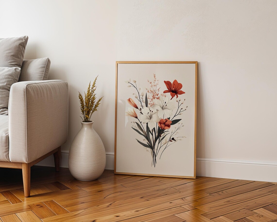 Bundle Of Flowers, Home Kitchen Decor Poster - Image 3