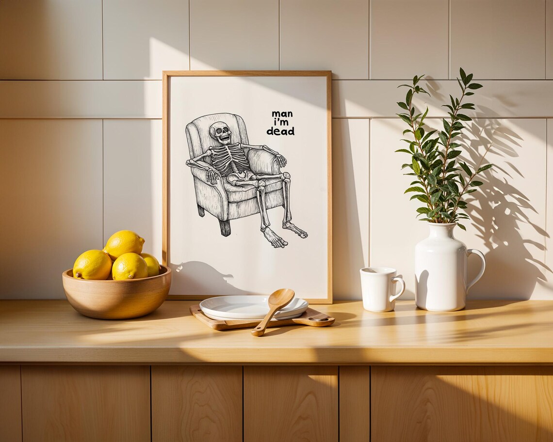 Skeleton Funny Man, I’m Dead Humor Decor - Image 4
