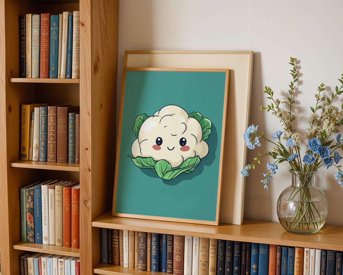 Cauliflower Kids Poster, Cute Kitchen Decor - Image 2