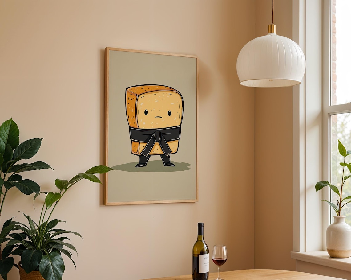 Bread With Black Belt, Cute Kitchen Decor