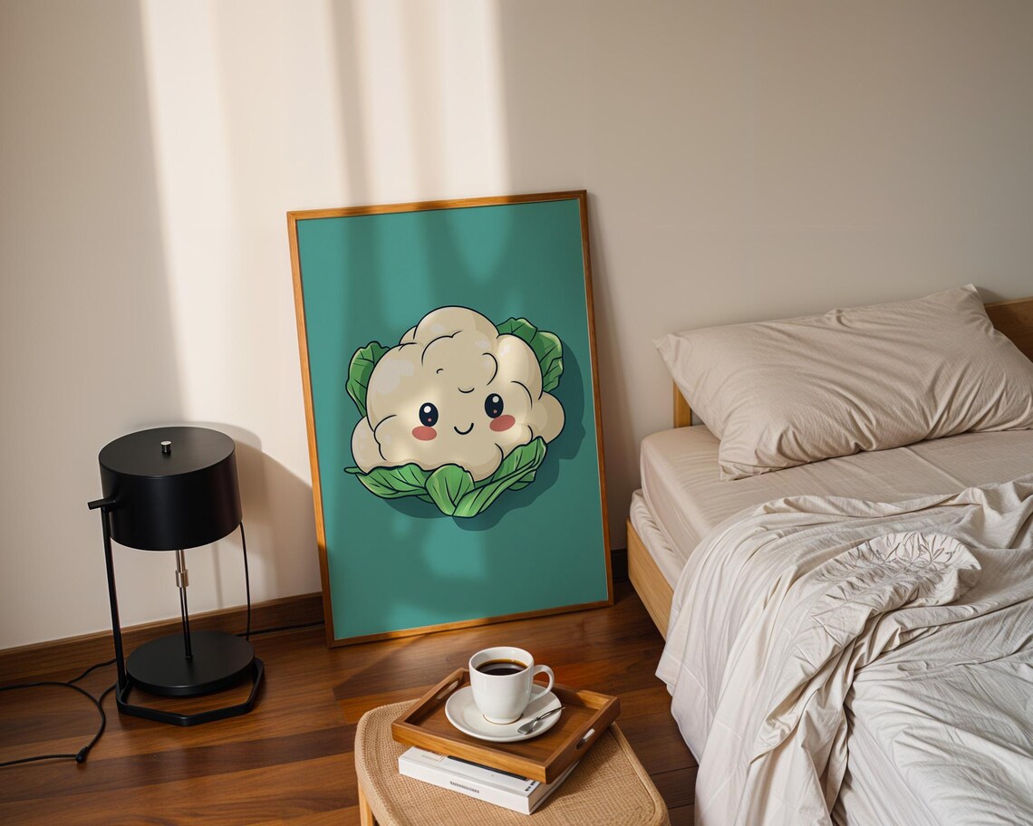 Cauliflower Kids Poster, Cute Kitchen Decor - Image 3
