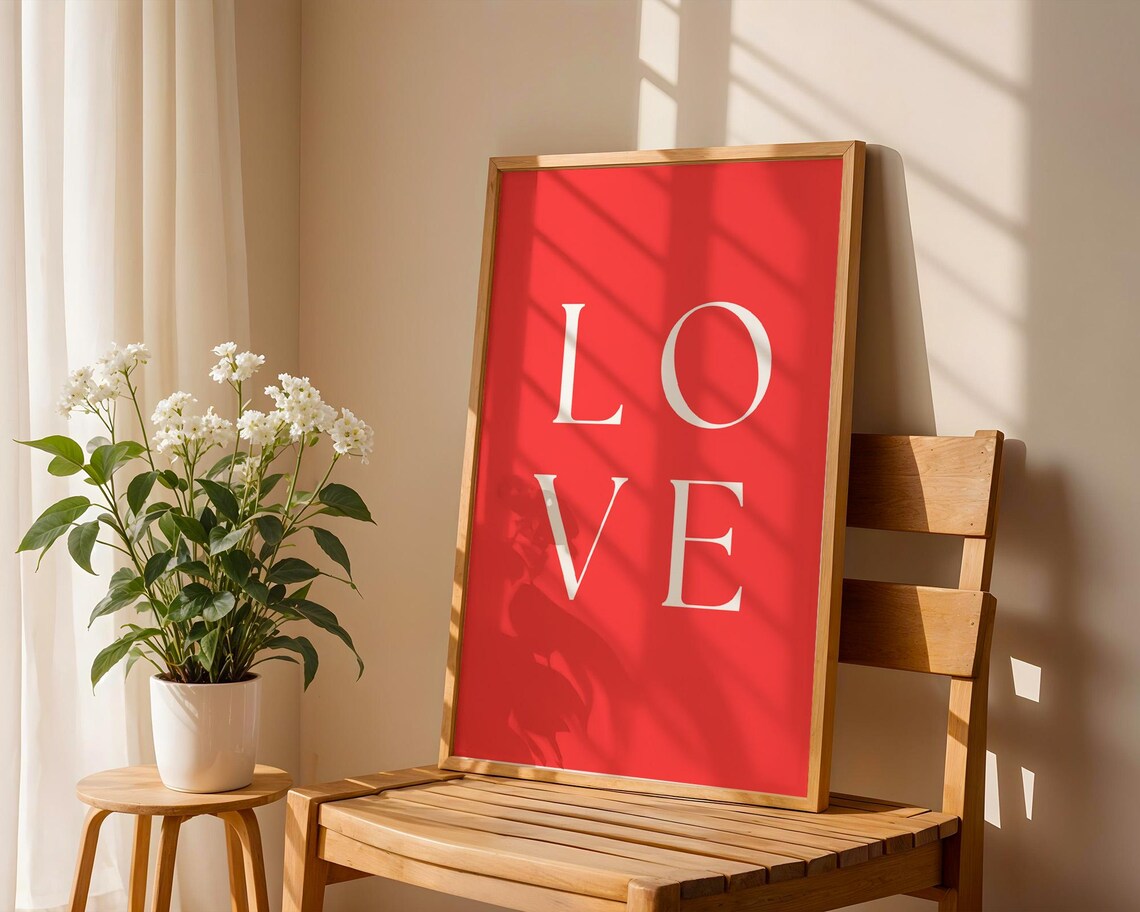 Love Text Art, Home Kitchen Office Decor - Image 3