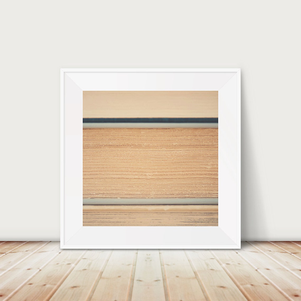 Vintage Book Pages Close Up Minimalist Library Photography Print