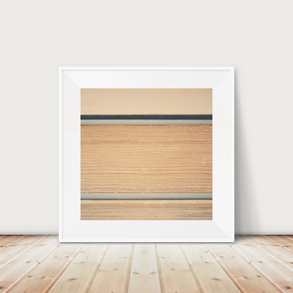 Vintage Book Pages Close Up Minimalist Library Photography Print