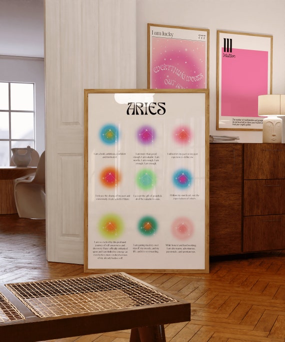Aries Poster Aries Gifts Aries Zodiac Print Aries Birthday Gifts Women Aries Affirmation Poster Astrology Print
