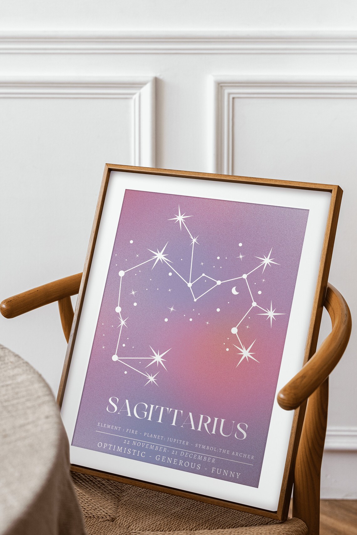Sagittarius Constellation Purple Night Sky Zodiac Astrology Sign Poster - Image 2