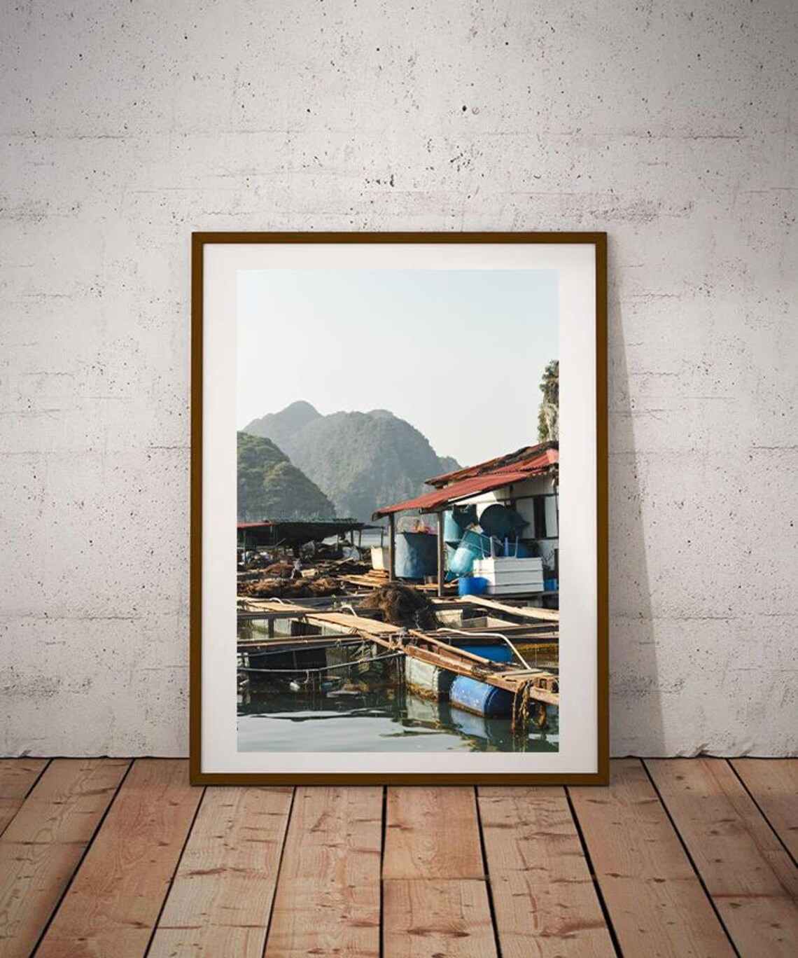 Ha Long Bay Floating Fishing Village Karst Mountains Photo Poster