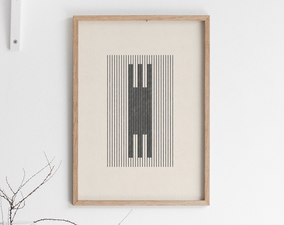 Minimal Tribal Boho, Neutral Colors Art Print