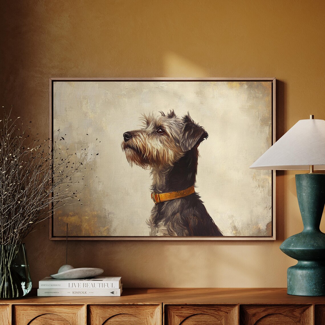 Schnauzer Dog Portrait, Realistic Terrier Art Print