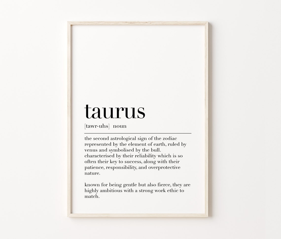Taurus Zodiac Sign Definition Astrology Birthday Gift Quote Poster - Image 4
