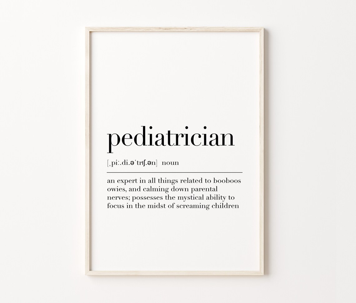 Pediatrician Definition Funny Dictionary Style Medical Poster - Image 3