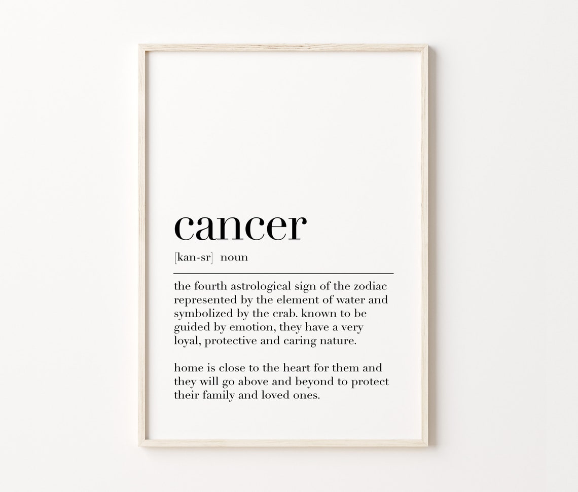 Cancer Zodiac Sign Definition Dictionary Style Astrology Poster - Image 3