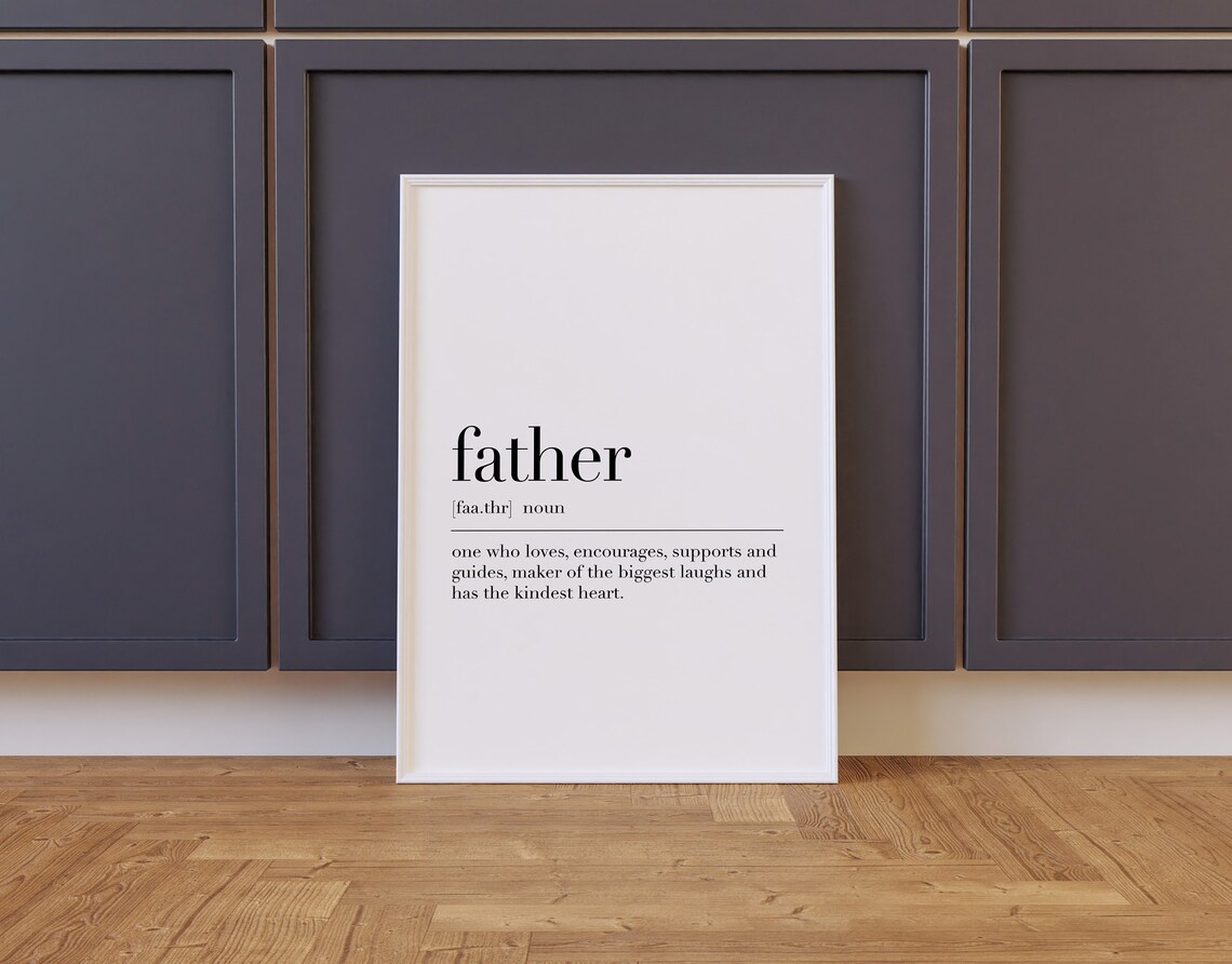 Father Father Definition Father Quote Print Family Gifts Gift For Father Dictionary Poster Father Wall Art Decor