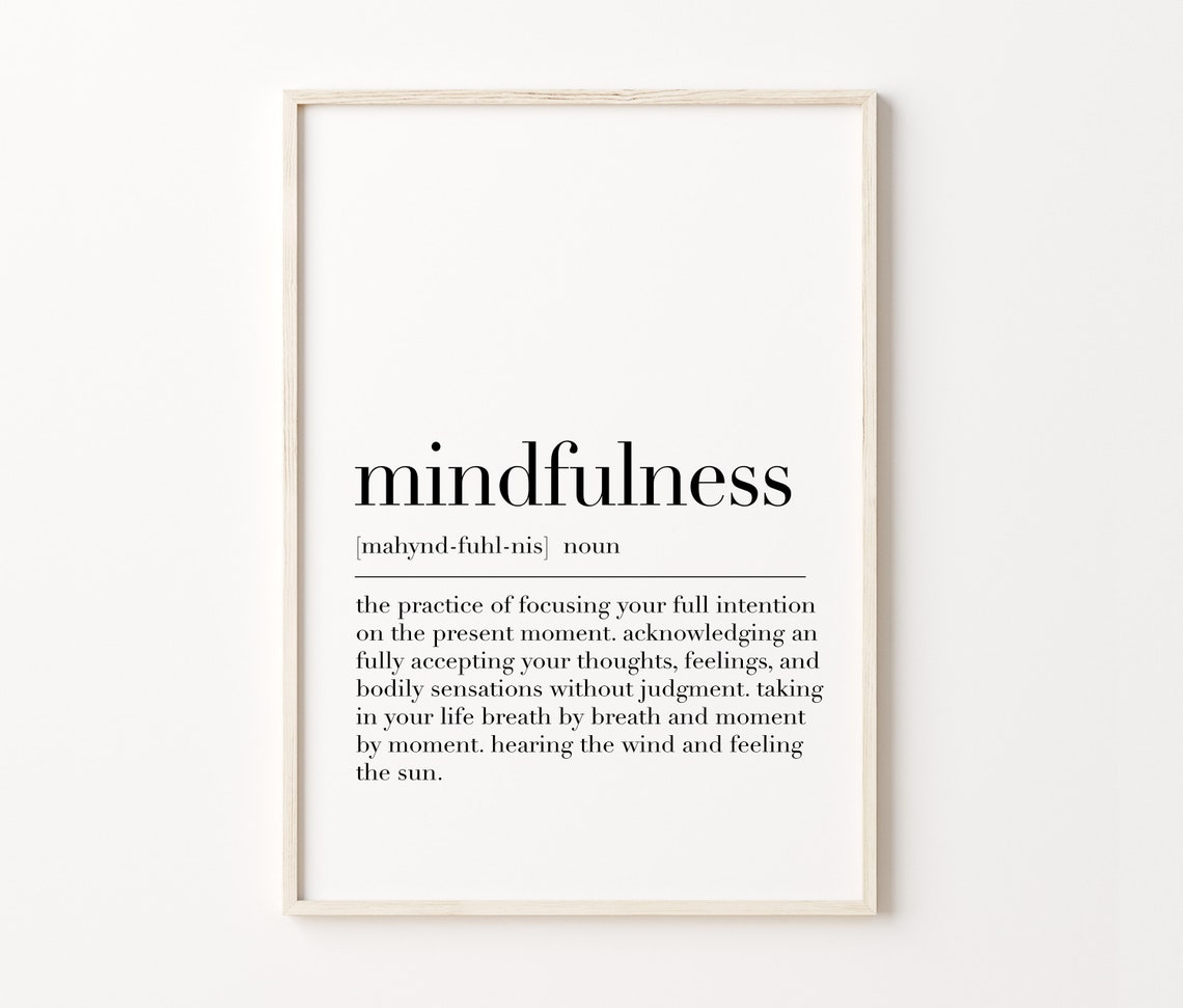 Mindfulness Dictionary Definition Meaning Minimalist Calm Poster - Image 3