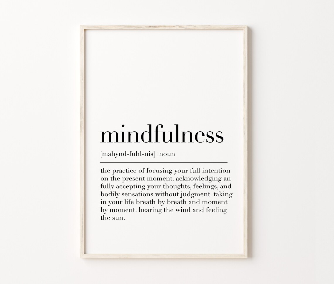 Mindfulness Mindfulness Print Mindfulness Poster Mindfulness Definition Print Therapy Wall Art Quote Print - Image 3