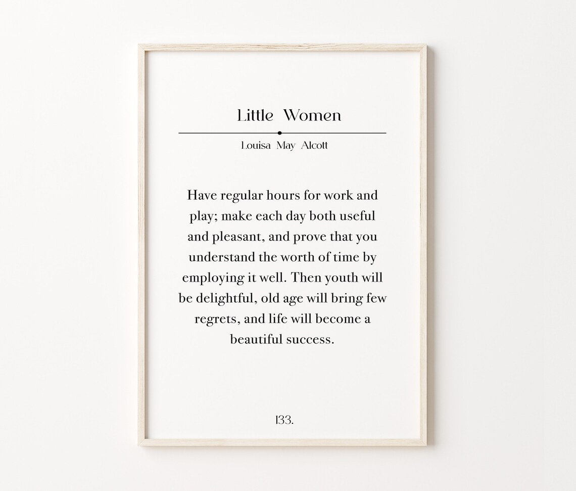 Little Women Book Page Quote Print Louisa May Alcott Library Wall Art Poster - Image 4