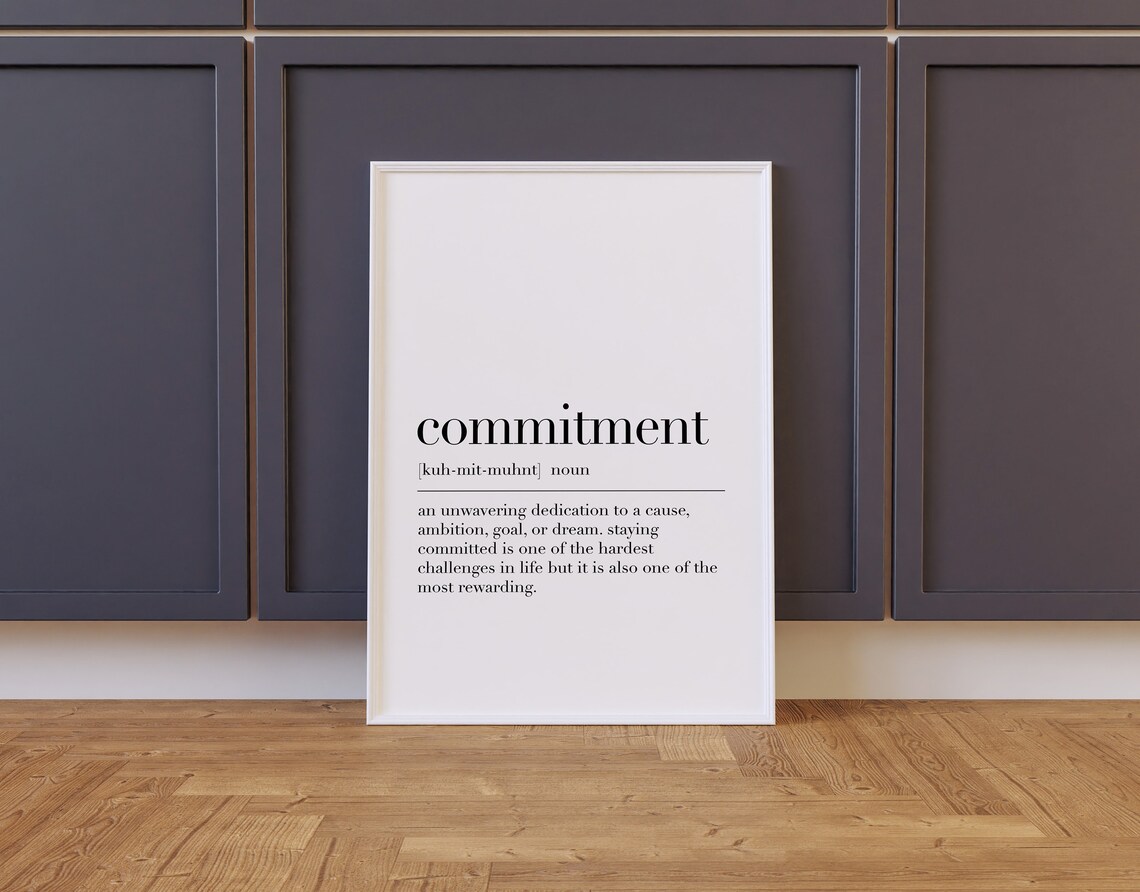 Commitment Commitment Poster Commitment Wall Decor Commitment Definition Print Quote Wall Art Dictionary Poster - Image 2