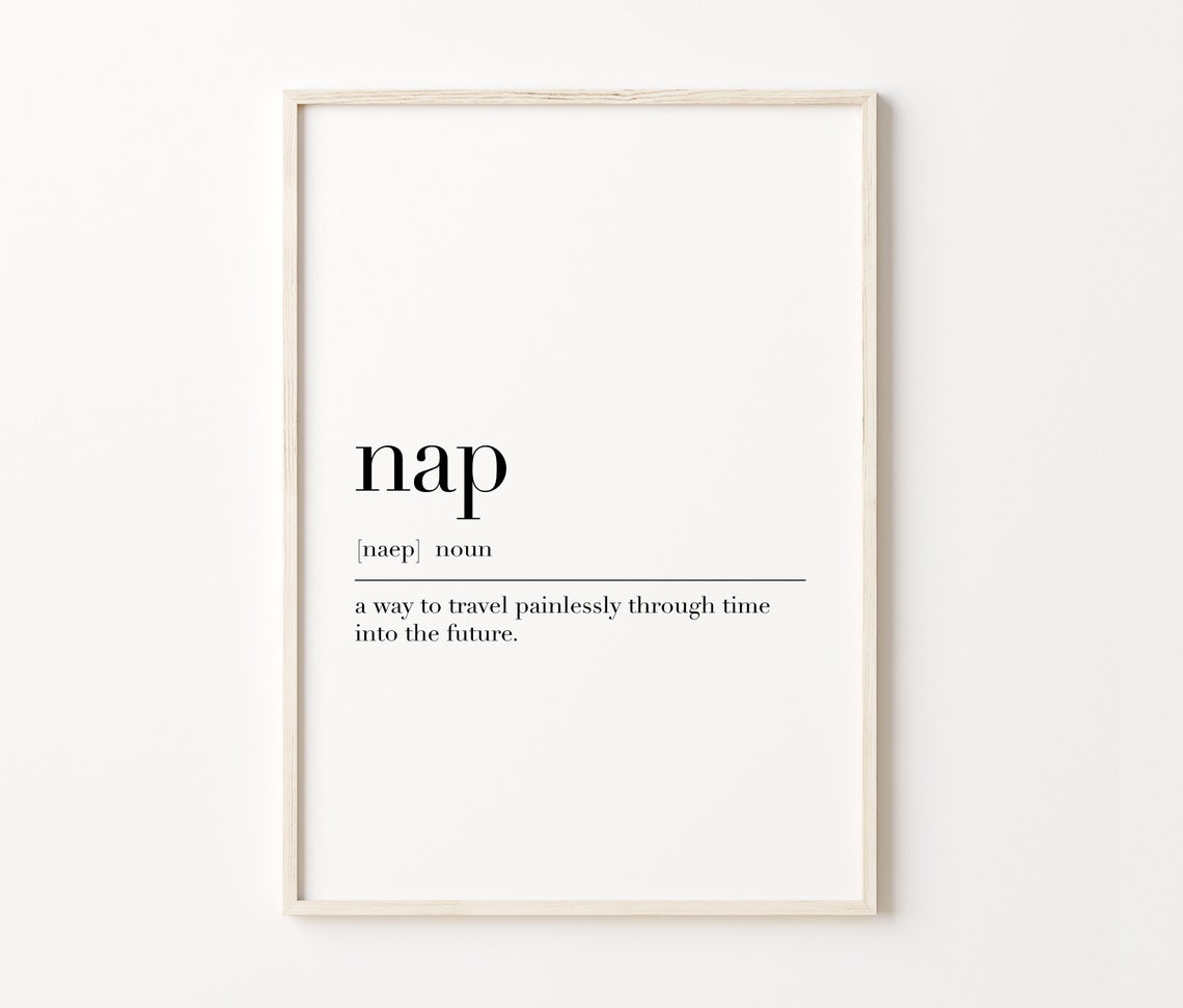 Nap Funny Dictionary Definition Bedroom Quote Minimalist Wall Art - Image 4