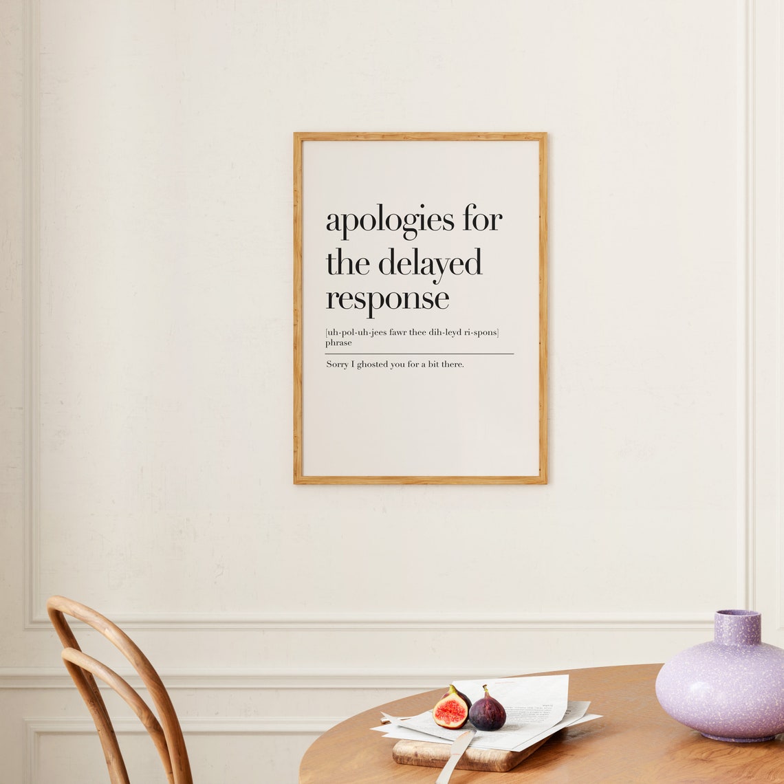 Apologies for the Delayed Response Funny Office Humor Phrase Poster - Image 2