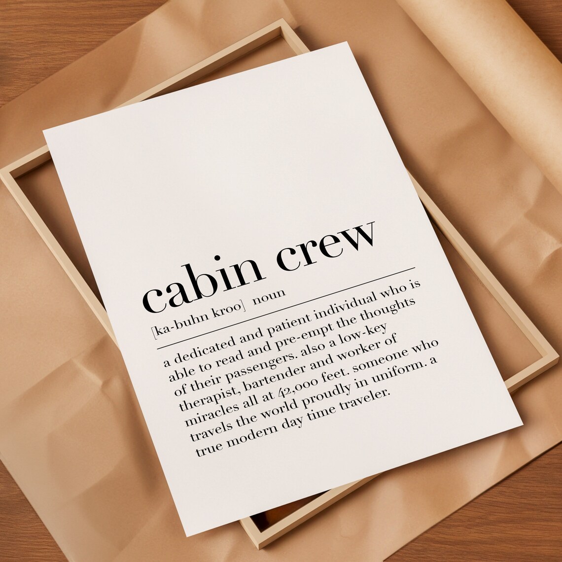 Cabin Crew Definition Gifts For Cabin Crew Cabin Crew Gifts Cabin Crew Poster Cabin Crew Print Quote Wall Art Work Gift - Image 3