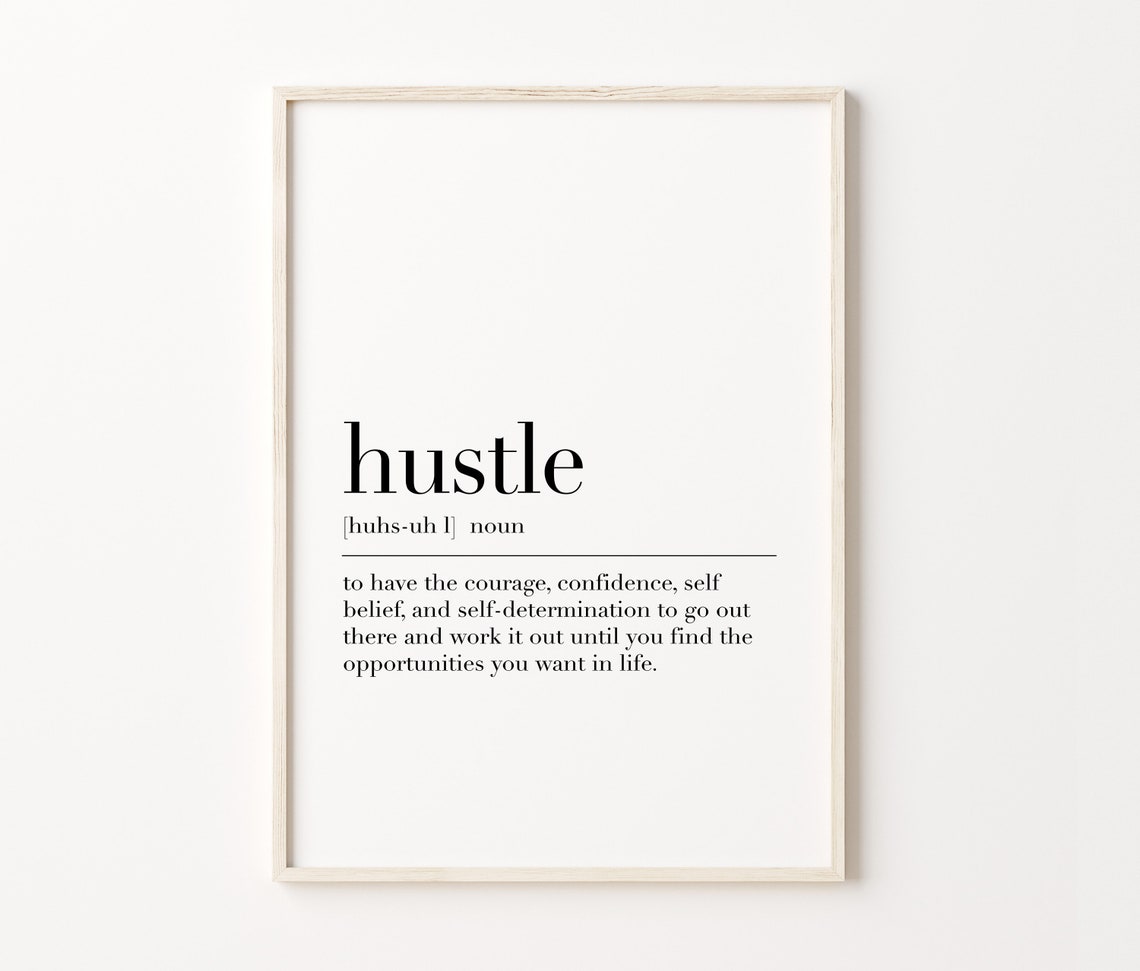 Hustle Motivational Dictionary Definition Typography Wall Art - Image 4