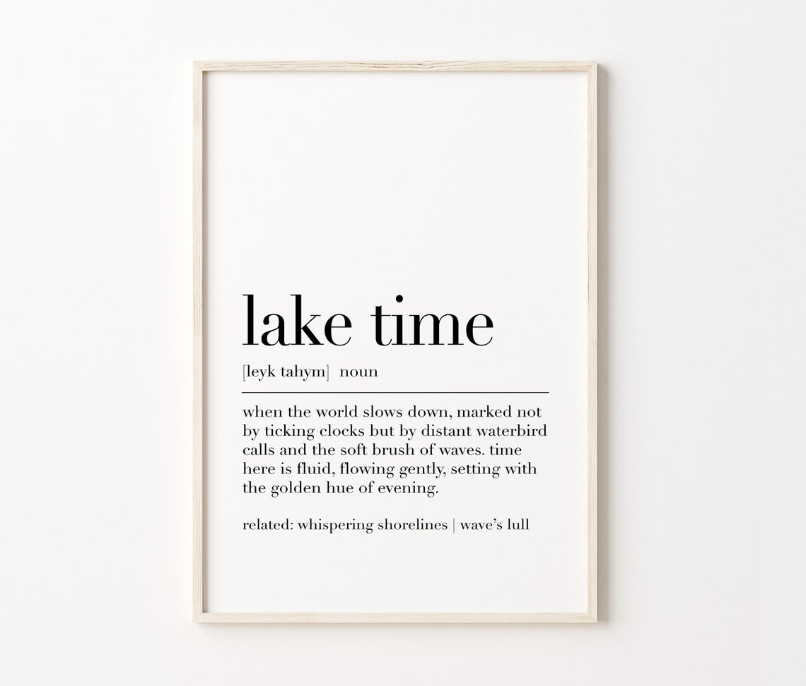 Lake Time Dictionary Definition Lake House Quote Minimalist Poster - Image 4