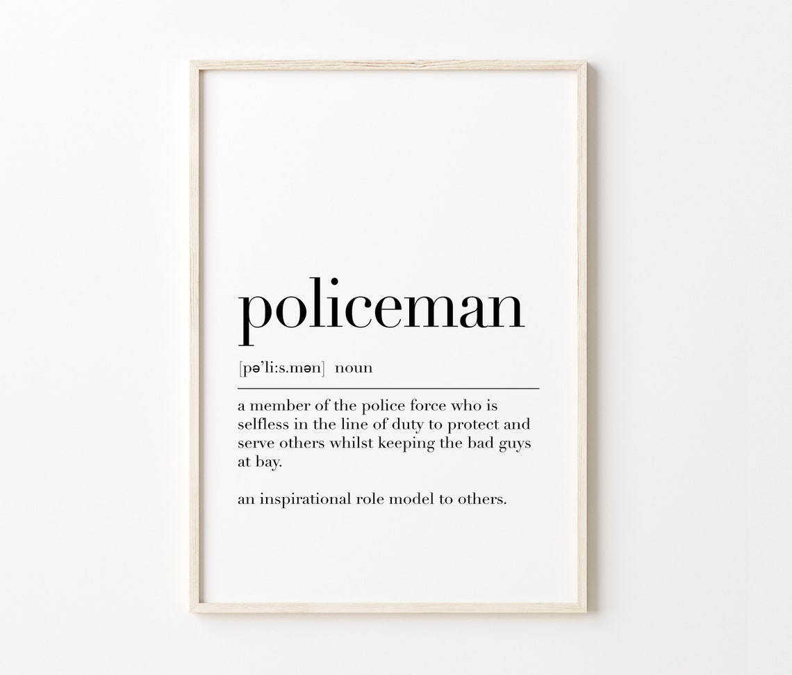 Policeman Dictionary Definition Appreciation Gift Quote Poster - Image 4