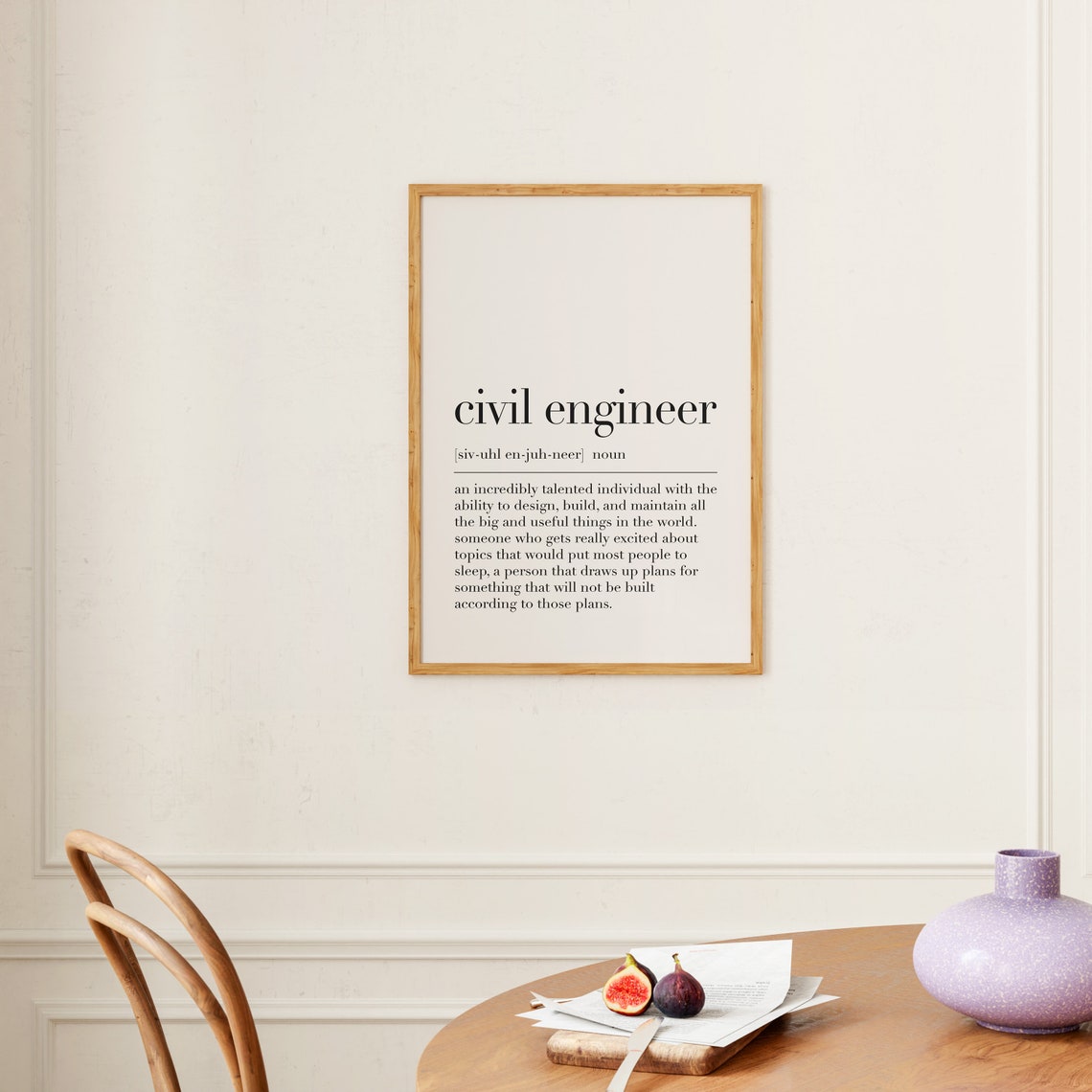 Civil Engineer Definition Funny Gift Build Design Engineer Poster - Image 2