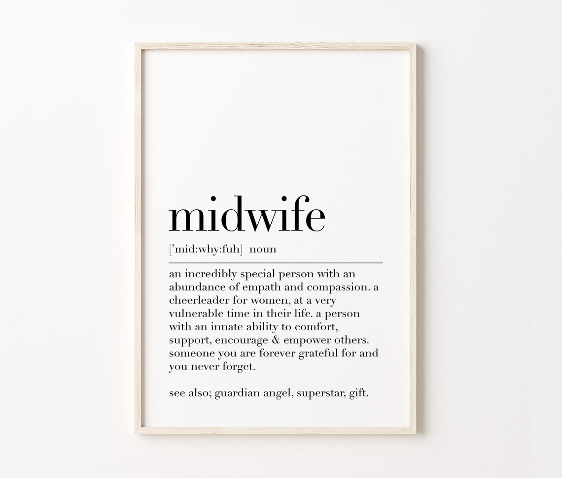 Midwife Definition Dictionary Style Appreciation Quote Poster - Image 3
