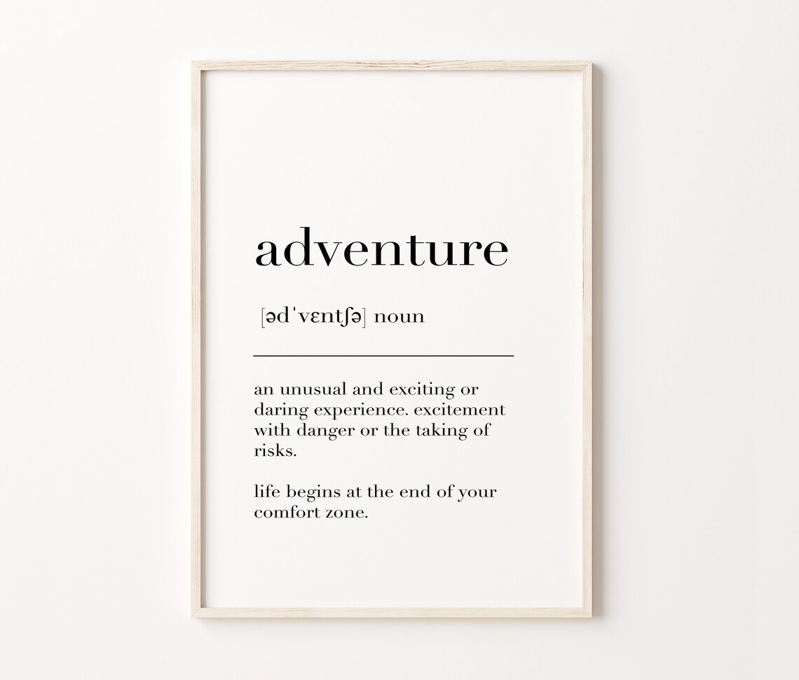 Adventure Definition Print Adventure Print Adventure Poster Adventure Quote Print Adventure Sign Adventure Wall Art - Image 3