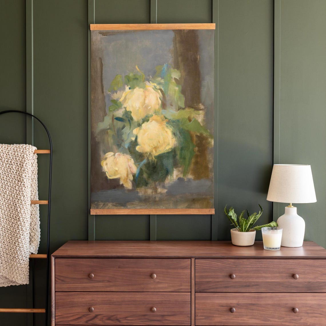 Soft Cream Peonies Impressionist Floral Still Life Painting Poster