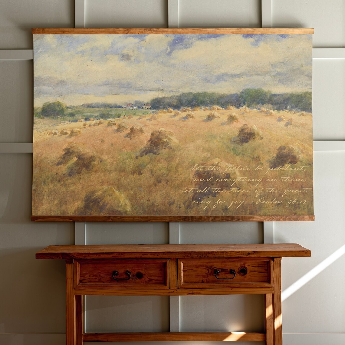 Psalm 96:12 Let the Fields Be Jubilant Over a Golden Wheat Field Poster - Image 3